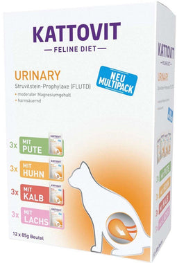 Kattovit - Feline Diet Pouch Urinary Multipack 12x85g (verpakking van 5) - 4 smaken in een verpakking van 5