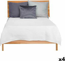 Sprei 240 x 260 cm Ruiten Wit (4 Stuks)
