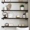 vidaXL - Wandschap - 80x10x2 - cm - behandeld - massief - eikenhout - donkerbruin