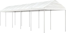 vidaXL - Prieel - met - dak - 11,15x2,28x2,69 - m - polyetheen - wit