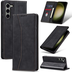 Podec Samsung Galaxy S23 - Hoesje met Pasjeshouder - Anti-Shock met Screenprotector - Zwart