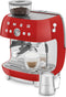 Smeg EGF03RDEU - Espressomachine met bonenmaler - 19 bar druk - Rood