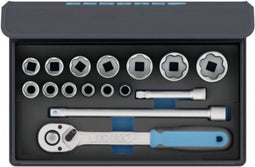 TC 19 MU-10 | Dopsleutelset 1/2 | in stoffen etui met CT-module |16-delig