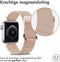 imoshion Magnetisch lederen bandje - Geschikt voor Apple Watch 1, 2, 3, 4, 5, 6, 7, 8, 9, 10 (42 mm), SE - 38/40/41 mm - Beige - One Size