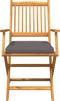 vidaXL - Vouw - Tuinstoelen - met - Grijze - Kussen - 2st - Vast - Acacia - Hout