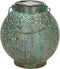Anna's collection Solar lantaarn - turquoise - metaal - 18 x 19 cm