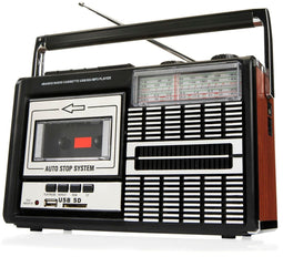 Ricatech PR85 - Draagbare Retro Radio - FM/AM en cassette - Bruin