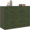 vidaXL - Dressoir - 99x39x73 - cm - staal - olijfgroen