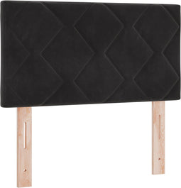 vidaXL - Hoofdbord - Diamant - Blokken - Ontwerp - Zwart - 80 - cm - Velvet