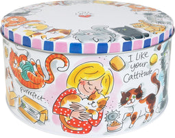 Blond Amsterdam kattenvoer bewaarblik /doorsnede 20cm