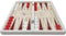 Backgammon rood/wit - Maat L 38cm - Tavla - Met schaakbord - Magnetische sluiting