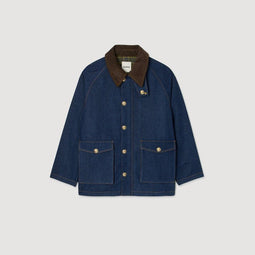 Sandro Denim - Werkjas Dames - Maat 38 - Ribfluwelen Kraag