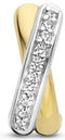 TI SENTO Dames Oorbellen - 925 zilver - Zirkonia met geel verguld - 7667ZY