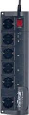 Gembird EG-PMS2 - Programmeerbare overspanningsbeveiligde stekkerdoos - 6x Geaarde stekkers - Zwart