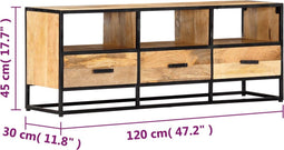 vidaXL - Tv-meubel - 120x30x45 - cm - massief - mangohout