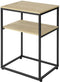 SoBuy FBT94 - Bijzettafel - 2 Tier MDF E1 PVC houtnerf ijzeren frame industriële stijl