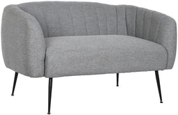 DKD Home Decor - Sofa - Handgemaakt Fluweel Scandi - Zwart Grijs 129 x 75 x 73 cm