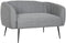 DKD Home Decor - Sofa - Handgemaakt Fluweel Scandi - Zwart Grijs 129 x 75 x 73 cm