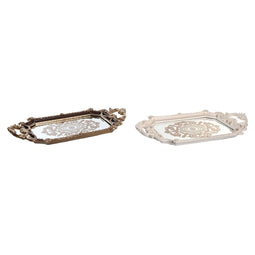 Snackdienblad DKD Home Decor Spiegel Gouden Wit Hars Donkerbruin Neoklassiek (47,5 x 26,5 x 5 cm)...