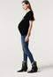 Supermom Jeans - Zwangerschap - Verstelbare tailleband - Blauw (Maat 29)