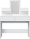vidaXL - Kaptafel - met - LED-verlichting - 100x40x130 - cm - wit