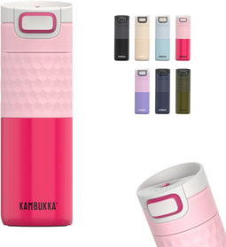 Kambukka Etna Grip - Thermosbeker 500 ml - Dubbelwandig RVS - 3-in-1 deksel - Lekvrij - Diva Pink