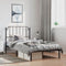 vidaXL - Bedframe - met - hoofdbord - metaal - zwart - 100x200 - cm