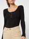 PIECES PCKITTE LS TOP NOOS BC - Dames Longsleeve - Biologische katoenmix - Maat L