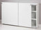 Akoestische schuifdeurkast breed 200cm diep 48cm hoogte 122cm bladkleur speciale kleur framekleur licht grijs (ral 7035)
