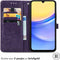 imoshion Hoesje Geschikt voor Samsung Galaxy A15 (5G) / A15 (4G) Hoesje Met Pasjeshouder - imoshion Mandala Bookcase - Paars