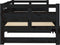 vidaXL - Slaapbank - uitschuifbaar - massief - grenenhout - zwart - 2x(90x200) - cm