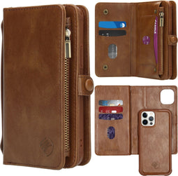 iMoshion Hoesje Geschikt voor iPhone 12 Pro / 12 Hoesje Met Pasjeshouder - iMoshion 2-in-1 Wallet Bookcase - Bruin