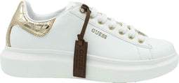 GUESS Salerno - Dames Sneakers - Gouden achterkant - Wit/Goud - Maat 39