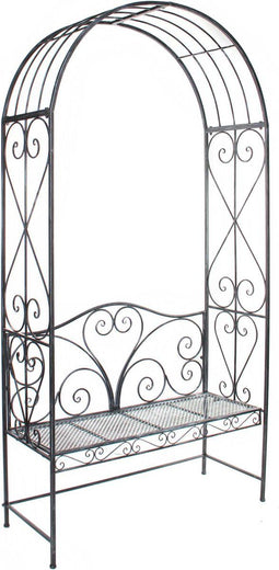 Mica Decorations Bankje Provence - 116x47x230 cm - Ijzer - Grijs