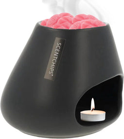 Scentchips® Bulb - Waxbrander - Geurbrander - Amberblokjes Brander - Oliebrander - Wax Melts Brander - Aromabrander - Ook Geschikt Voor Essentiële Oliën - Geurolie - Waxmelts - Zwart