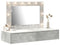 vidaXL - Wandkaptafel - met - LED-Lampen - in - Betongrijs