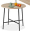 tectake® Ronde Eettafel Ennis - Industrieel Design - MDF Houtlook - Zwart Metaal Frame - Lichtbruin - Ø 80 cm (Ø x H)