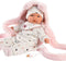 Llorens - Llorens pop 38 cm – Joelle huilende pop met drager in bont