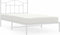 vidaXL - Bedframe - met - hoofdbord - metaal - wit - 107x203 - cm
