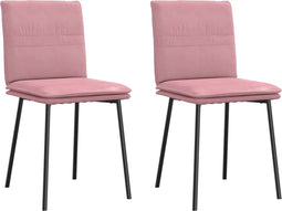 vidaXL - Eetkamerstoelen - 2 - st - fluweel - roze