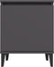 vidaXL - Nachtkastje - met - metalen - poten - 40x30x50 - cm - grijs