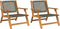 vidaXL - Ligbedden - 2 - stuks - Grijs - 76x67x73,5 - cm - Massief - Acaciahout