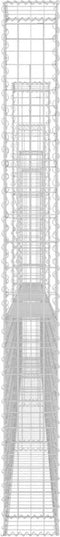 vidaXL - Schanskorf - U-vormig - met - 6 - palen - 620x20x200 - cm - ijzer