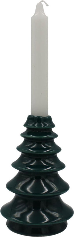 Housevitamin KERST KANDELAAR-GROEN-KERAMIEK 9X14 cm