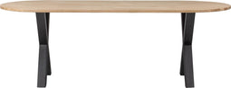 WOOOD Tablo Tafel Ovaal met Alkmaar Poot - Eiken/Metaal - 75x220x90