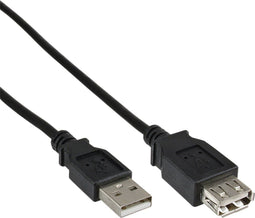 Kabel inline verleng usb-a 2.0 m/v 1.8 m zwart | 180 stuks