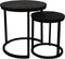 HSM Collection Salontafel District - ø50x50/ø35x40 - Zwart - mangohout/ijzer - Set van 2