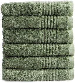 PHLOX Handdoeken Set 50x100 cm - 6 stuks - 600 g/m2 Zacht Katoen - Supreme Collectie - Oud Groen