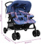 vidaXL - Tweelingkinderwagen - staal - marineblauw