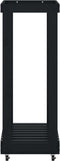 vidaXL - Houtblokhouder - met - wielen - 76,5x40x108 - cm - grenenhout - zwart